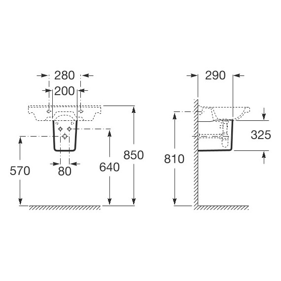 Полупьедестал Roca Debba 33799100Y - фото, картинка 3 Полупьедестал Roca Debba 33799100Y - фото 3