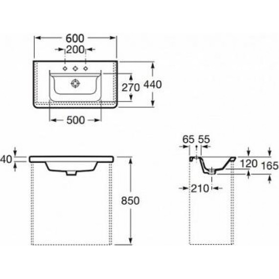Тумба подвесная с раковиной Roca Up 60 см ZRU9303010, белый - фото 12