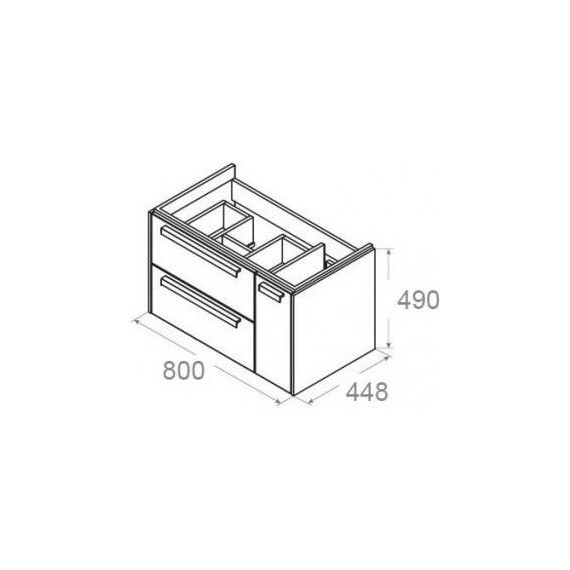 Тумба подвесная с раковиной Roca Lago 80 см 857296444, дуб светлый - фото 7