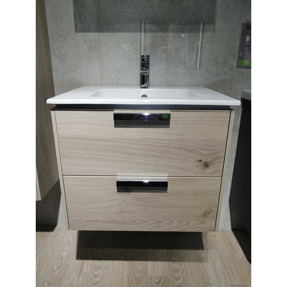 Тумба подвесная с раковиной Roca Lago 60 см 857295444, дуб светлый - фото 5