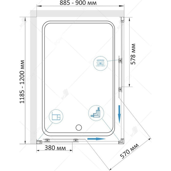 Душевое ограждение RGW CL-44B 120х90 см 32094492-14, черный/прозрачное - фото 8