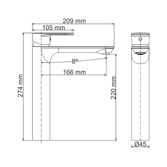 Смеситель для раковины высокий WasserKraft Mindel 8503H, белый - фото, картинка 7 Смеситель для раковины высокий WasserKraft Mindel 8503H, белый - фото 7