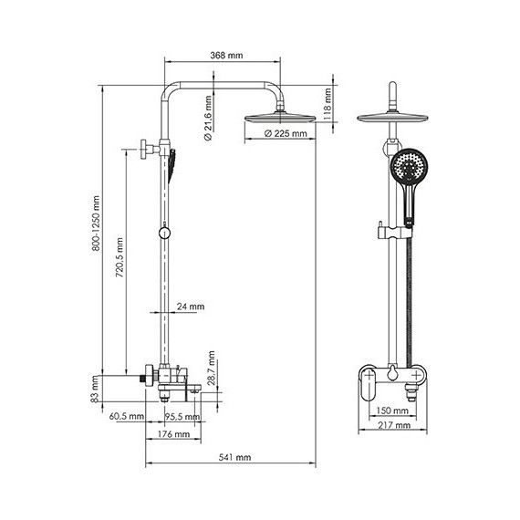 Душевая стойка WasserKraft Mindel A18501, белый - фото 10