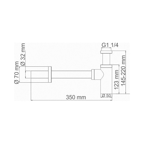 Сифон для умывальника WasserKraft Mindel A150, белый - фото 2