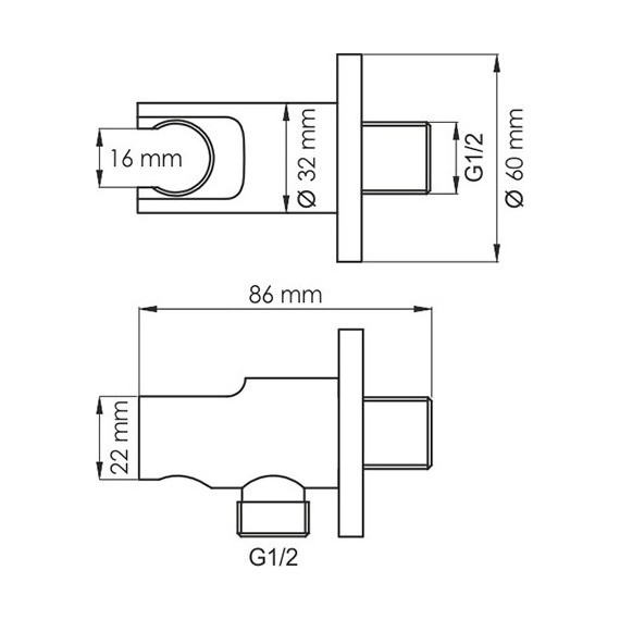 Шланговое подсоединение с держателем WasserKraft Mindel A148, белый - фото 2