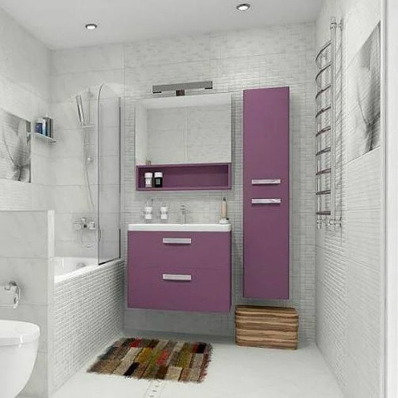 Пенал подвесной ROCA The GAP 35 см правый ZRU9302746, фиолетовый - фото 6