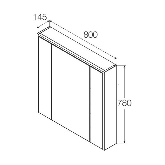Зеркальный шкаф ROCA Ronda 80 см ZRU9303009, бетон/белый матовый - фото 6