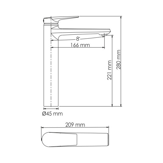 Смеситель для раковины высокий WasserKraft Aisch 5503H, золото - фото 7