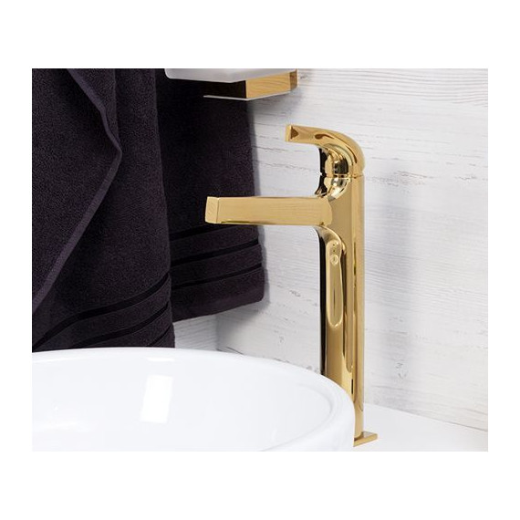 Смеситель для раковины высокий WasserKraft Sauer 7103H, золото - фото 4