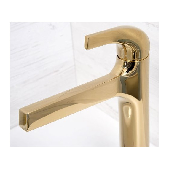 Смеситель для раковины высокий WasserKraft Sauer 7103H, золото - фото 5