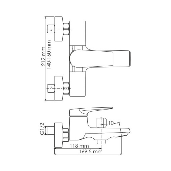 Смеситель для ванны WasserKraft Wiese 8401, оружейная сталь - фото 10