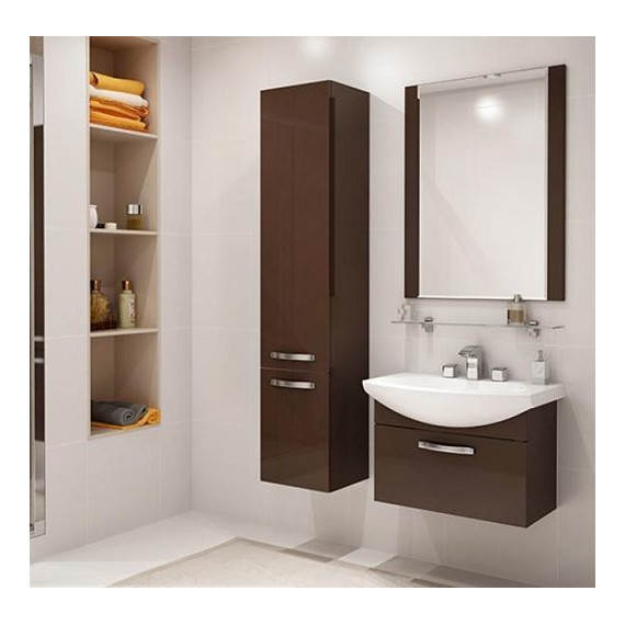 Тумба подвесная с раковиной Акватон Ария 65 см 1A1340K0AA430, коричневый - фото 2