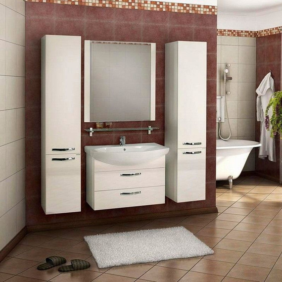 Тумба подвесная с раковиной Акватон Ария 80М см 1A1408K0AA010, белый - фото, картинка 4 Тумба подвесная с раковиной Акватон Ария 80М см 1A1408K0AA010, белый - фото 4