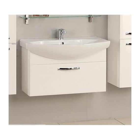 Тумба подвесная с раковиной Акватон Ария 80 см 1A1417K0AA010, белый - фото 4