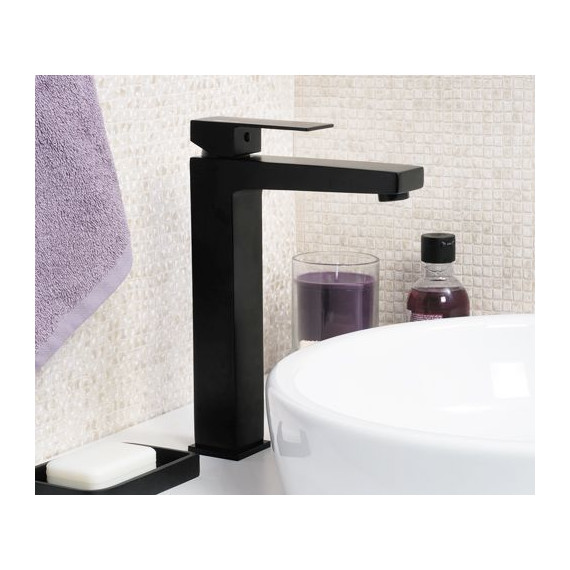 Смеситель для раковины высокий WasserKraft Abens 2003H, черный - фото 4