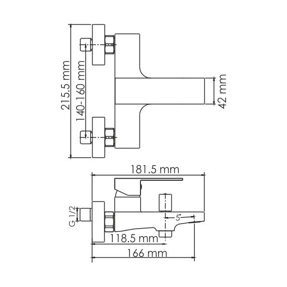 Смеситель для ванны WasserKraft Abens 2001, черный - фото 9