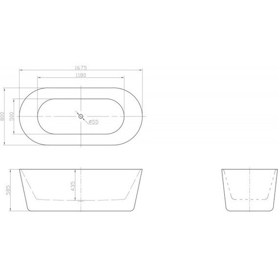 Ванна отдельностоящая BelBagno BB306-1675 165х80 см, Размер - мм: 1650х800 - фото 5