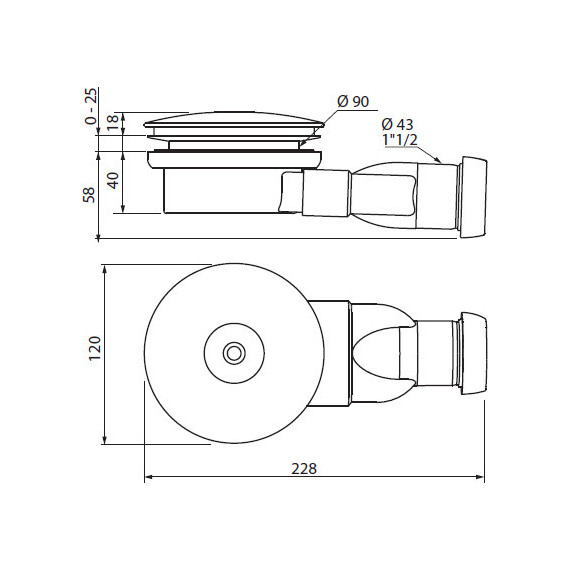 Сифон для душевого поддона Cezares CZR-02-90 - фото, картинка 2 Сифон для душевого поддона Cezares CZR-02-90 - фото 2