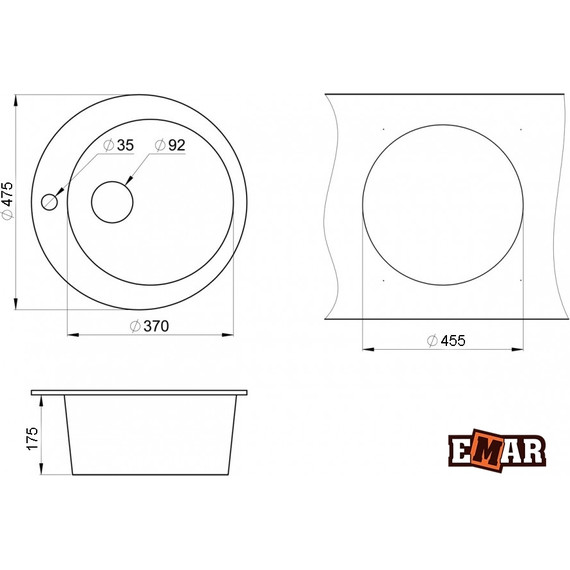 Кухонная мойка Emar EMQ-1475.C, берилл, Цвет производителя: берилл - фото 2