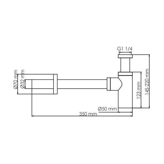 Сифон для умывальника WasserKraft Glan A171, черный - фото 2