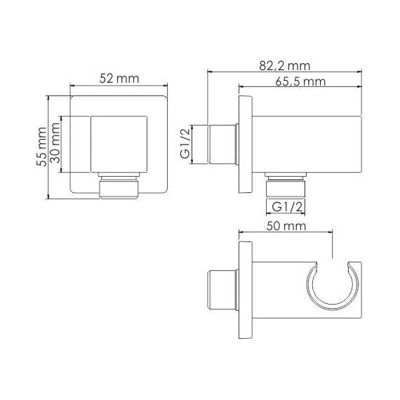 Шланговое подсоединение с держателем WasserKraft Glan A185, черный - фото 2