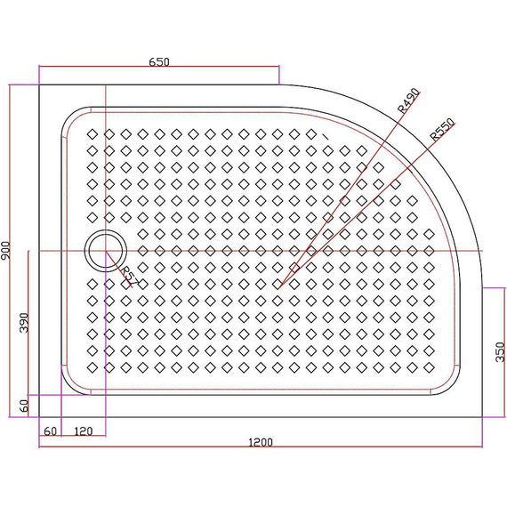 Акриловый поддон Cezares TRAY-A-RH-120/90-550-15-W-L 120х90 см - фото 3