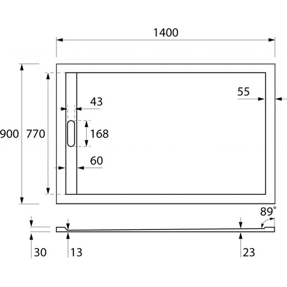 Мраморный поддон Cezares TRAY-AS-AH-140/90-30-W 140х90 см - фото 4