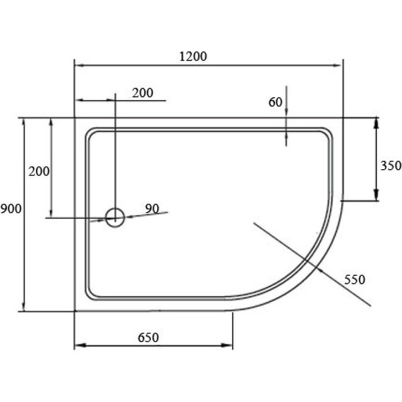 Поддон SMC Cezares TRAY-M-RH-120/90-550-35-W-L 120х90 см - фото 3