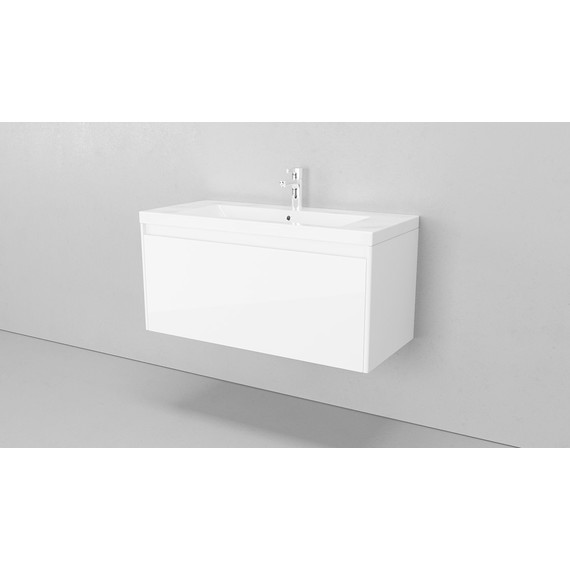 Тумба подвесная с раковиной Velvex Klaufs 100 см tpKLA.100.1Y.NEW-616.216, белый - фото 4