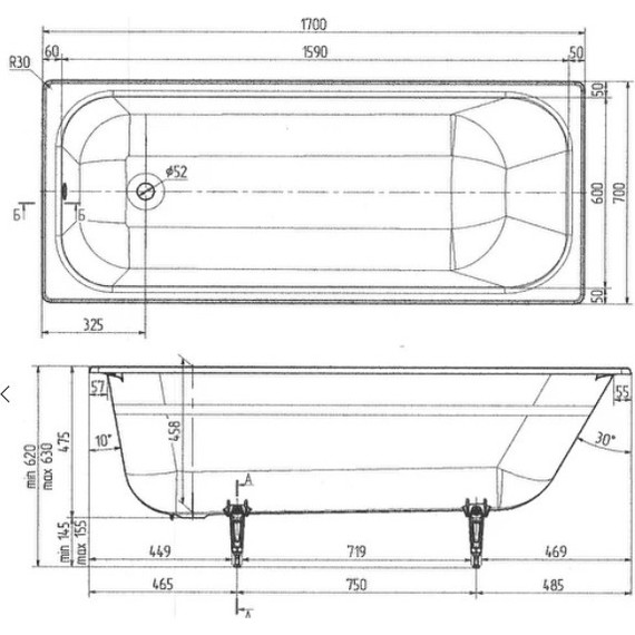 Ванна чугунная Wotte Start 170х70 см (без ручек) - фото, картинка 7 Ванна чугунная Wotte Start 170х70 см (без ручек) - фото 7
