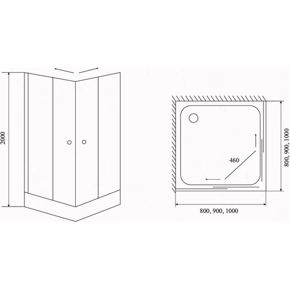 Душевое ограждение Timo TL-1102 Romb Glass 100х100 см, хром/прозрачное/узор - фото 5