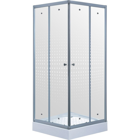 Душевое ограждение Timo TL-9002 Romb Glass 90х90 см, хром/прозрачное/узор - фото 