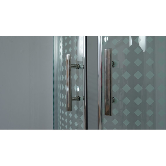 Душевое ограждение Timo TL-1102 Romb Glass 100х100 см, хром/прозрачное/узор - фото 2