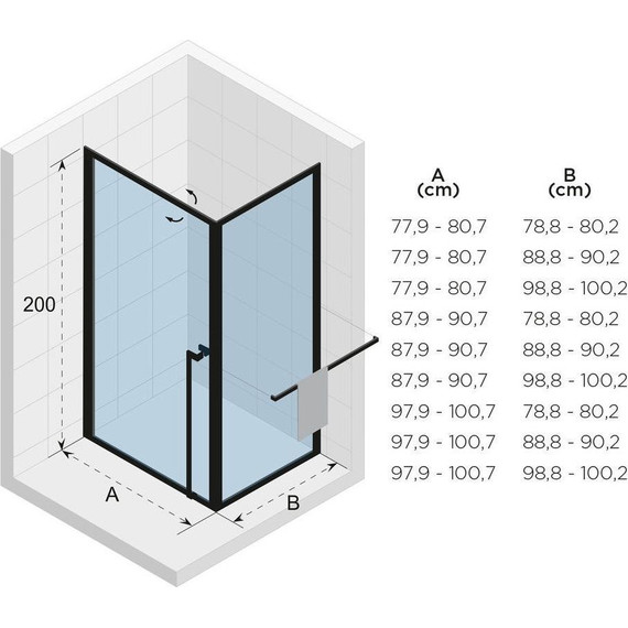Душевое ограждение Riho Lucid GD201 100х90 см G005014121 черный/прозрачное - фото 3