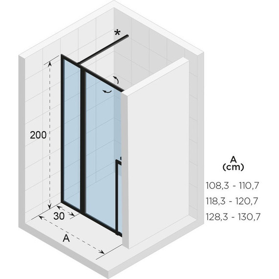 Душевая дверь Riho Lucid GD104 130 см G005006121 черный/прозрачное - фото 2