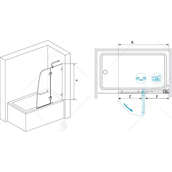 Шторка для ванны RGW SC-13 90 см 01111309-11, хром/прозрачное - фото, картинка 3 Шторка для ванны RGW SC-13 90 см 01111309-11, хром/прозрачное - фото 3