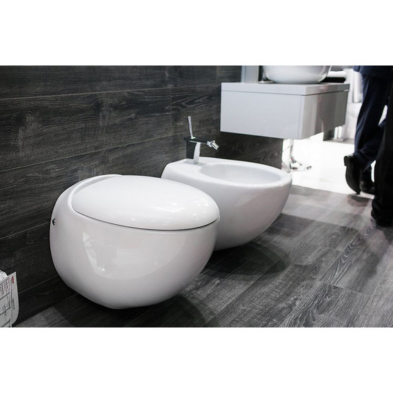 Унитаз подвесной Sanita Luxe Ringo WC.WH/Ringo/DM.Rim/WHT.G/S1 с крышкой микролифт - фото 4