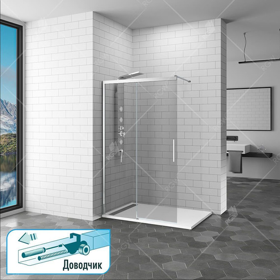 Душевая перегородка RGW WA-13 120х195 см 34101312-11 с кронштейном в комплекте, хром/прозрачное - фото 3