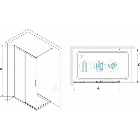 Душевая перегородка RGW WA-13 120х195 см 34101312-11 с кронштейном в комплекте, хром/прозрачное - фото 6