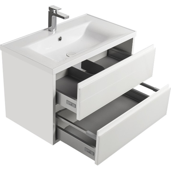 Тумба подвесная с раковиной Акватон Римини 80 см 1A2267K3RN010, белый - фото 3