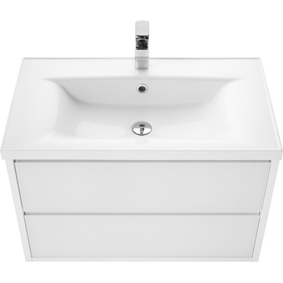 Тумба подвесная с раковиной Акватон Римини 80 см 1A2267K3RN010, белый - фото 4