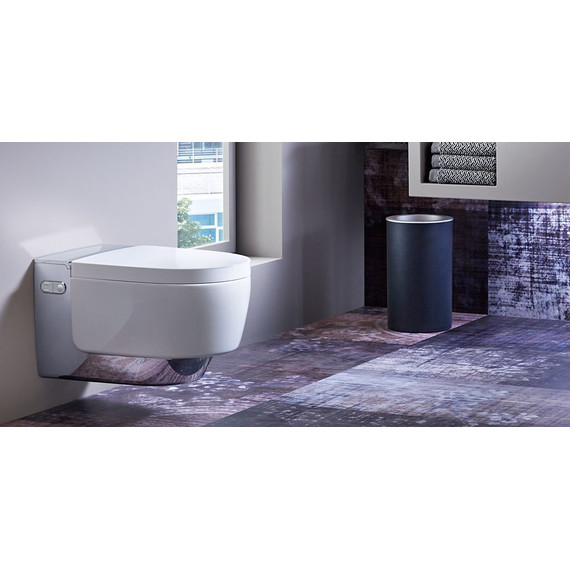 Унитаз-биде подвесной безободковый импульсный Geberit AquaClean Mera Comfort 146.214.21.1 с крышкой микролифт, белый/хром - фото, картинка 8 Унитаз-биде подвесной безободковый импульсный Geberit AquaClean Mera Comfort 146.214.21.1 с крышкой микролифт, белый/хром - фото 8