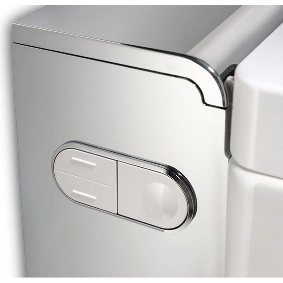 Унитаз-биде подвесной безободковый импульсный Geberit AquaClean Mera Comfort 146.214.21.1 с крышкой микролифт, белый/хром - фото, картинка 5 Унитаз-биде подвесной безободковый импульсный Geberit AquaClean Mera Comfort 146.214.21.1 с крышкой микролифт, белый/хром - фото 5