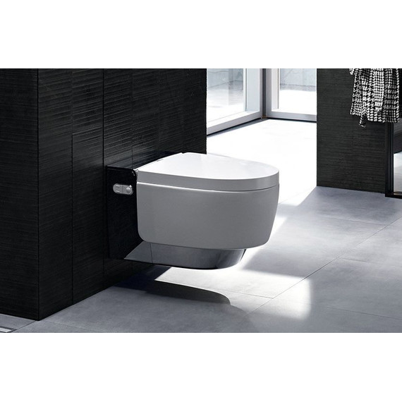 Унитаз-биде подвесной безободковый импульсный Geberit AquaClean Mera Comfort 146.214.21.1 с крышкой микролифт, белый/хром - фото, картинка 9 Унитаз-биде подвесной безободковый импульсный Geberit AquaClean Mera Comfort 146.214.21.1 с крышкой микролифт, белый/хром - фото 9