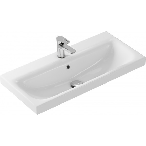 Тумба подвесная с раковиной Aqwella Smart 80 см SRT0108DB, дуб балтийский/белый - фото 9