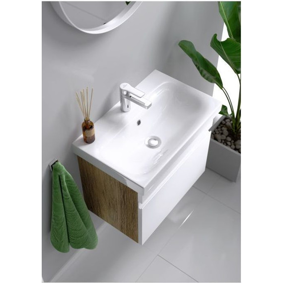 Тумба подвесная с раковиной Aqwella Smart 60 см SRT0106DB, дуб балтийский/белый - фото, картинка 6 Тумба подвесная с раковиной Aqwella Smart 60 см SRT0106DB, дуб балтийский/белый - фото 6