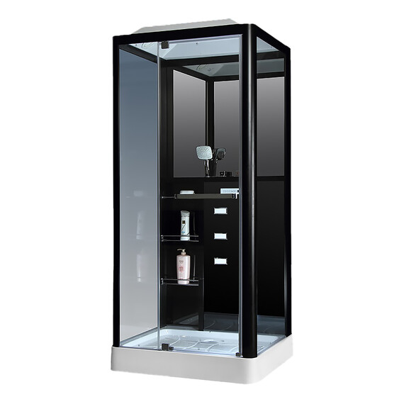 Гидробокс Loranto Selak CS 126-3A L 100х90х215, чёрный/прозрачное - фото 