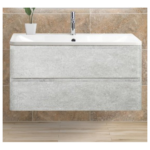 Тумба подвесная с раковиной BelBagno ALBANO-1000-2C-SO-CVG 100 см, Cemento Verona Grigio, Цвет фасада: Cemento Verona Grigio - фото 