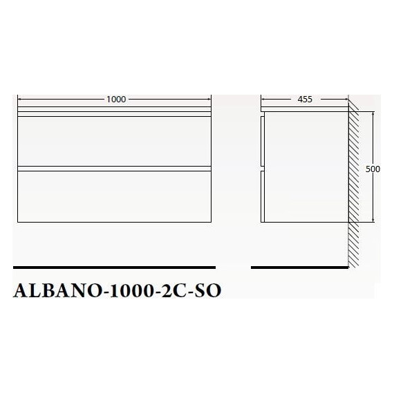 Тумба подвесная с раковиной BelBagno ALBANO-1000-2C-SO-RNG 100 см, Rovere Nature Grigio, Цвет фасада: Rovere Nature Grigio - фото 6