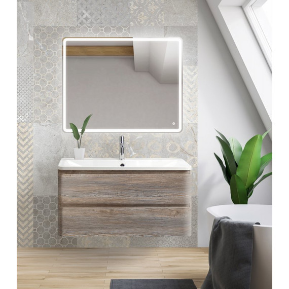 Тумба подвесная с раковиной BelBagno ALBANO-1000-2C-SO-PS 100 см, Pino Scania, Цвет фасада: Pino Scania - фото 2